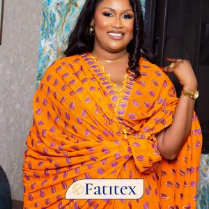 Pettaaw Cauri Orange avec motifs cauris violets