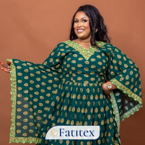 Pettaaw Cauri Vert foncé avec motifs cauris dorés